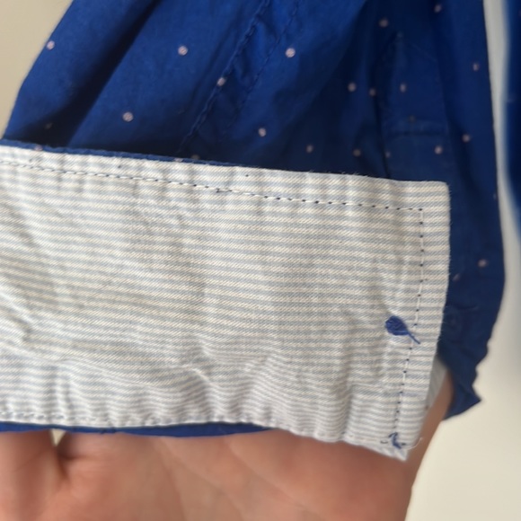 Blue with white polkadot, relaxed, fit Tommy Hilfiger button up shirt - Picture 3 of 3